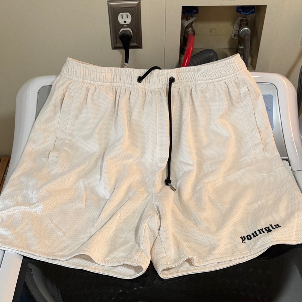YoungLA Men's Off-White Athletic Shorts